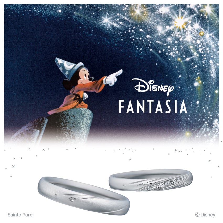 🌙ディズニー『ファンタジア』ブライダルコレクション💫 〜Wonder Glow 放たれる光〜 無数に煌めく流れ星のラインをイメージしたマリッジリングです✨ 壮大な夜空を感じるデザインです。 リングの内石にはブルーサファイアがセッティングされており、 プラチナ・イエローゴールド・ピンクゴールドから素材替えも可能。 (一部商品は表面仕上げのアレンジも可能です。) #ディズニー #ファンタジア #ミッキー #ミッキーマウス #魔法