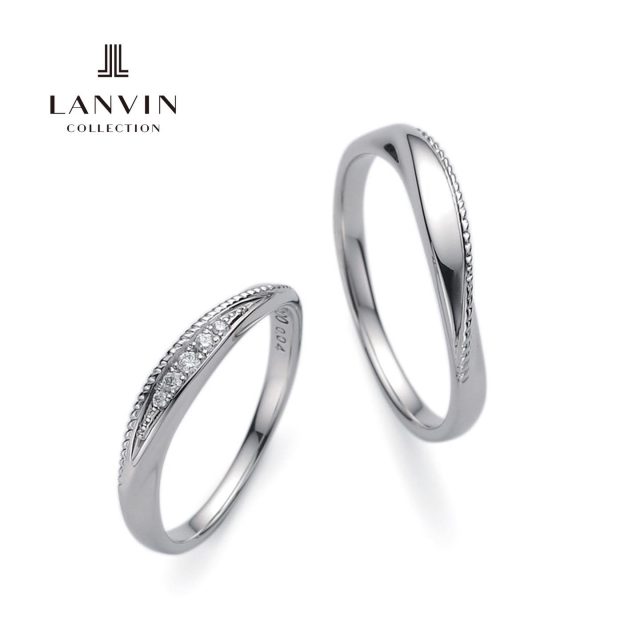 🍀LANVIN COLLECTION 🍀  LANVIN(ランバン)はパリに現存する最も歴史あるブランド。 「エレガンスの代名詞」と呼ばれたデザイナー　ジャンヌ•ランバンのシリーズはワンランク上を目指す人のブライダルジュエリーです。 リングには花嫁の幸福への願い『ランバンブルー』へのオマージュとしてブルーサファイアがセッティングされています💎  #lanvin #ランバン