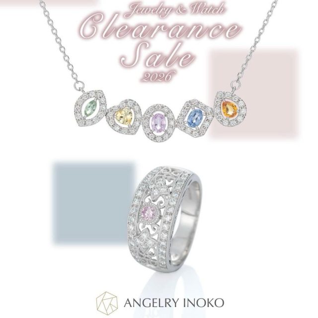 🌸2026 Clearance Sale🌸　
年に一度の特別価格‼️
クリアランスセール💎
⁡
✨特別招待会✨
🗓3月13(金)•14日(土)•15(日)
🕙10:00〜18:30
🏛️ANGELRY INOKO
※一般セールは29日まで開催
⁡ 
当社3月決算につき、今年も店頭商品を特別価格にて‼️
在庫一掃クリアランスセールを開催させていただきます💎
⁡
🔸ジュエリー
地金高騰に逆らい、どこよりもお値打ち価格にてジュエリーがゲットできるチャンスです✨

🔸ウォッチ
10〜45%OFF
※一部除外品あり

ほぼ限品限りとなります🥲
お目当てのものがございます方はお早めにご検討ください🌸
⁡
また13.14.15日は、各日ご来店先着20名様に

『ジャムを超えたジャム
“スプレッド“🍇』

をプレゼントさせていただきます🌸

⇩詳しくはこちら
<a href=